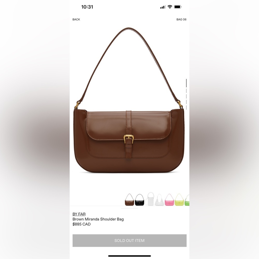 By Far Miranda shoulder bag brand new+ Brown + Tag included + Dust bag included